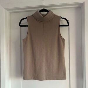 Aritzia The Group Sleeveless Turtleneck Tank Tan Beige Womens Size S